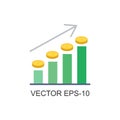Flat icons for Graph,Coins,Business,vector illustrations