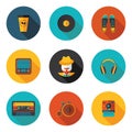 Flat icons hipster