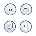 Flat icons of household appliances
