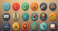 Flat icons and illustrations.