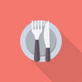 Flat icons for Knife and fork,vector illustrations Royalty Free Stock Photo