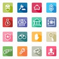 Flat icons law justice and white background Royalty Free Stock Photo