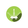 Flat icons ,oil platform isolated icon on white background, oil industry