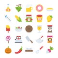 Flat Icons Pack of Food and Drinks