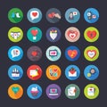 Flat Icons Pack of Love and Valentine