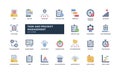 Flat icons for project management tasks and time tracking Royalty Free Stock Photo
