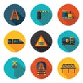 Flat icons railroad