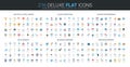 Flat Icons Set for AI and Tech Fields Royalty Free Stock Photo