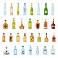 Flat icons set of alcoholic beverages. Alcohol drinks Royalty Free Stock Photo