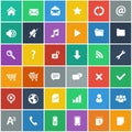 Flat icons set - basic internet & mobile icons set Royalty Free Stock Photo