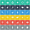 Flat icons set - basic internet & mobile icons set Royalty Free Stock Photo