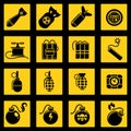 Flat icons set with bombs Royalty Free Stock Photo