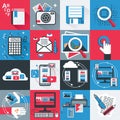 Flat icons set Royalty Free Stock Photo