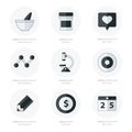 Flat icons set of medical tools and health care black and white Royalty Free Stock Photo