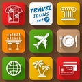 Flat icons set of travel elements