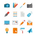 Flat Icons Set For Web And Graphic Design Royalty Free Stock Photo