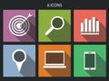 Flat icons set for Web and Mobile Applications Royalty Free Stock Photo