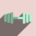 Flat icons with shadow of athletic dumbbell