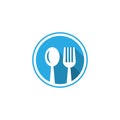 Flat icons for spoon and fork,vector illustrations Royalty Free Stock Photo