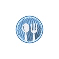 Flat icons for spoon and fork,vector illustrations Royalty Free Stock Photo