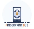 Flat Icons Style. Hacker Cyber crime attack Fingerprint Bug for web design