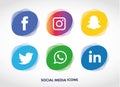 Flat icons technology, social media, network, computer concept. Abstract background with objects group of elements. star smiley f