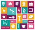 Icons on the theme of school and education Royalty Free Stock Photo