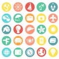 Flat icons travel and tourism Royalty Free Stock Photo