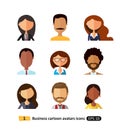 Flat icons users avatars office business people set