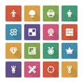 Flat icons vector set and long shadow effect for Royalty Free Stock Photo