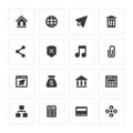 Flat icons vector set and long shadow effect for