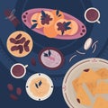 Flat iftar meal illustration Vector illustration. Royalty Free Stock Photo