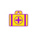 Flat illustration of ambulance suitcase icon