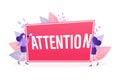 Flat illustration with attention people for concept design. Pay attention concept. Flat illustration. Vector Royalty Free Stock Photo