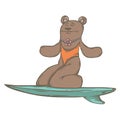 Character animal surfer Royalty Free Stock Photo