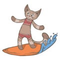 Character animal surfer Royalty Free Stock Photo