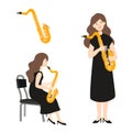 Illustration of isolated musician on white background Royalty Free Stock Photo