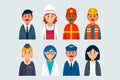 flat illustration characters with different professions set Royalty Free Stock Photo