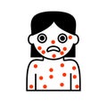 Flat illustration of chicken pox or smallpox, kid vector icon for web design Royalty Free Stock Photo