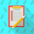 Flat illustration of clipboard for outsource Royalty Free Stock Photo