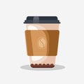 Flat illustration coffe cup taste with paper cup, hot coffee cup with flat illustration style Royalty Free Stock Photo