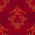 Colorful seamless pattern with grange, inks, shapes elements on red background. Design for wallpaper, textile and prints Royalty Free Stock Photo