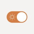 Flat illustration concept of user Interface element - On Off switcher, Day and Night, Sun and Moon. Isolated vector for Royalty Free Stock Photo