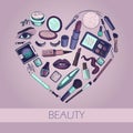 Flat illustration of cosmetic elements