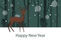 Flat illustration with deer standing