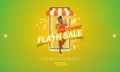 Shocking flash sale conceptfor e-commerce promotion banner
