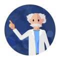 Flat Illustration Elderly Pharmacist in Bathrobe.