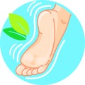 Flat illustration of foot mask label, foot care and treatment