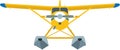 Flat Illustration Front View Hydroplane Aircraft Transportation Vehicle Design Element Royalty Free Stock Photo