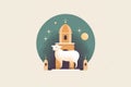 Flat illustration of a goat, Eid ul Azha Concept